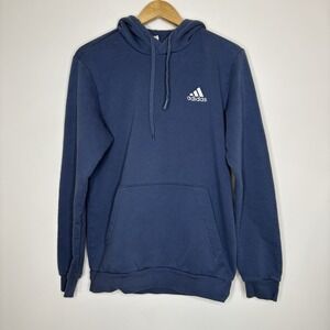Adidas Hoodie Mens Medium Navy Blue Pullover Sweatshirt‎ Trefoil Classic Logo